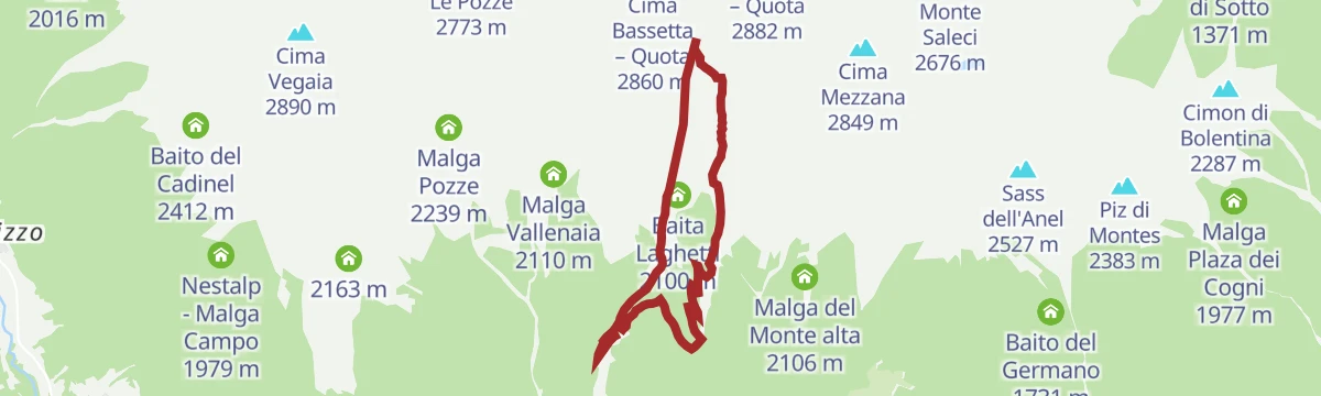 Route map: Lago di Ortisé